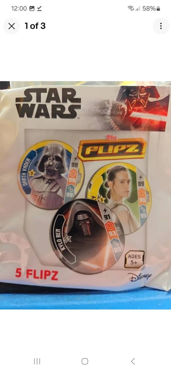 DISNEY STAR WARS FLIPZ X129 ALL DIFFERENT + 2 DICE AND 1 CHECKLIST