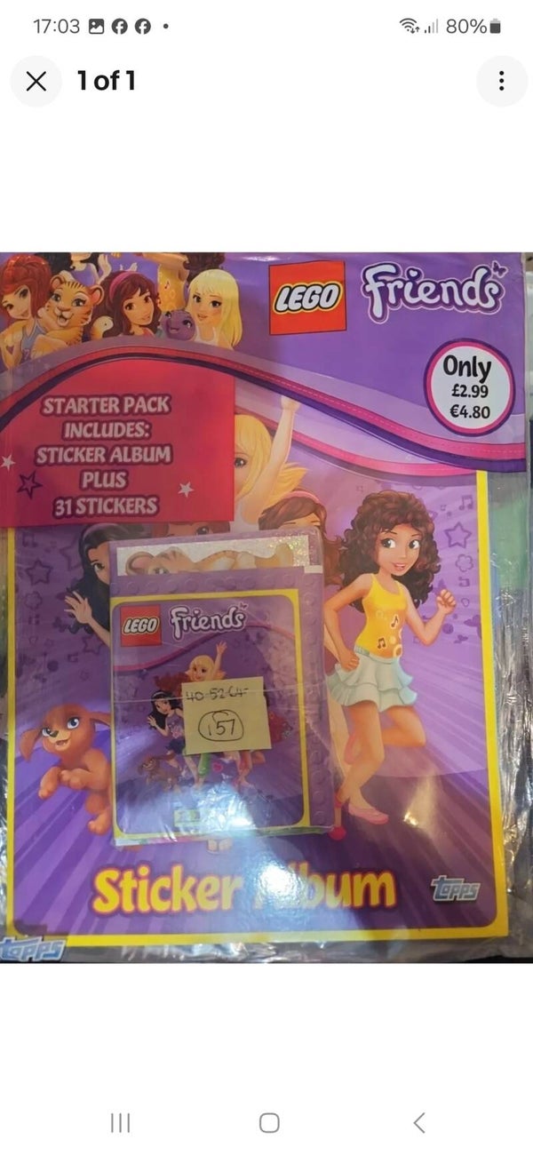 LEGO FRIENDS X157 LOOSE STICKERS. ALL DIFFERENT. JUST 3 SHORT + ALBUM