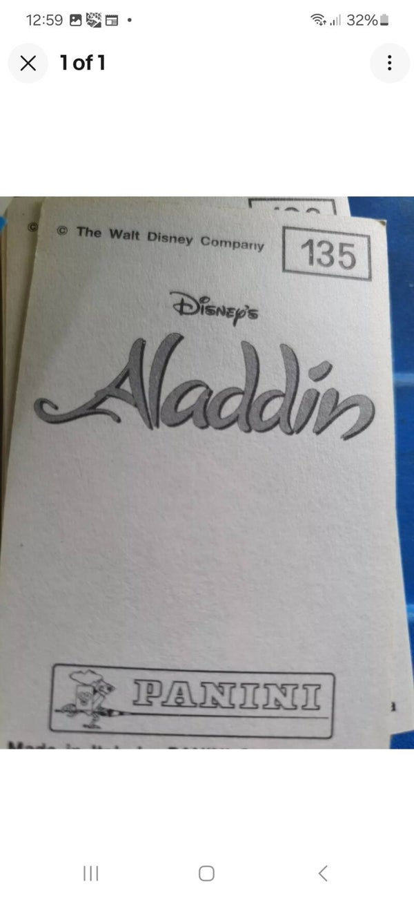 DISNEYS ALADDIN X203 LOOSE STICKERS