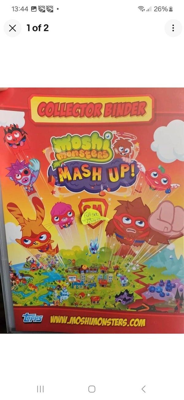 MOSHI MONSTERS MASH UP SM FULL SET OF TRADING CARDS X179  IN A BINDER + 1 LTD ED
