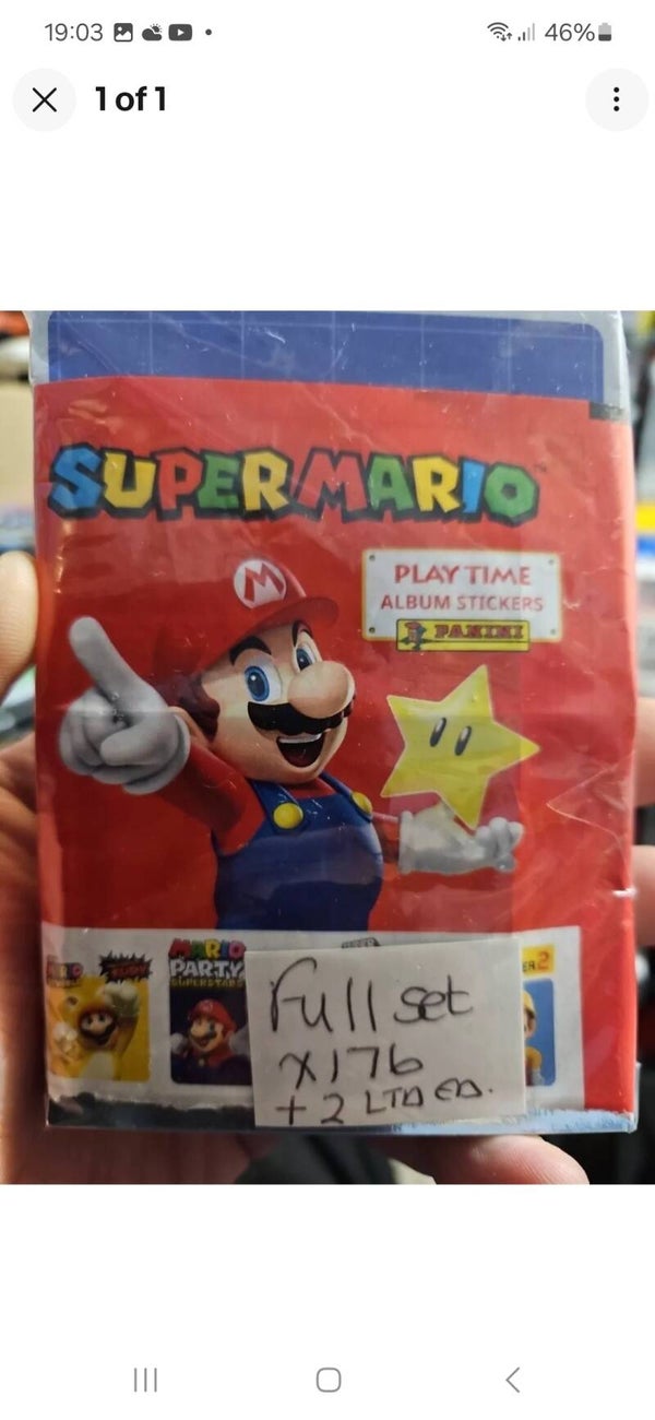 SUPER MARIO  PLAYTIME FULL SET OF STICKERS X176 + 2 LTD ED