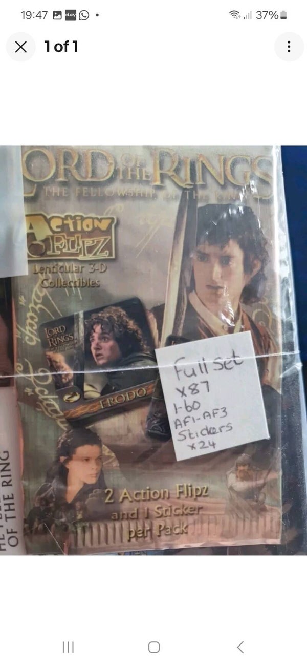 LORD OF THE RINGS FELLOWSHIP OF THE RINGS ACTION FLIPZ FULL SET X87