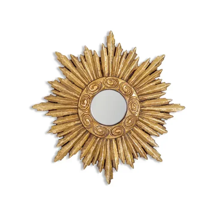 Small Gold Ornate Framed Convex Mirror