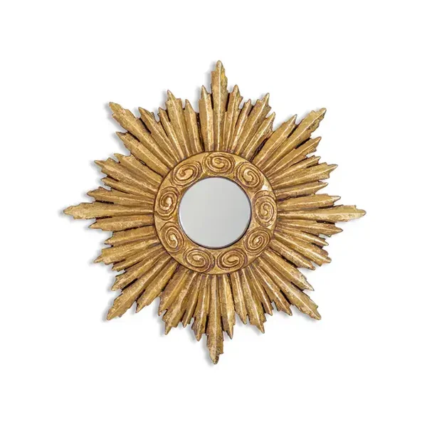 Small Gold Ornate Framed Convex Mirror