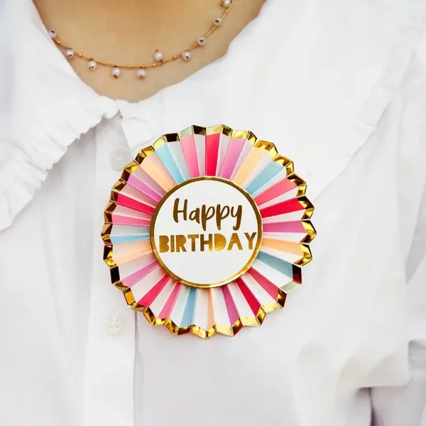 Rose Happy Birthday Badge
