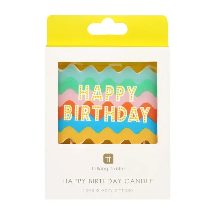 Wavy Large Block Birthday Candle