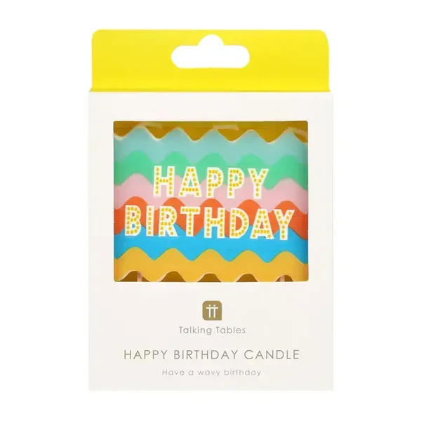 Wavy Large Block Birthday Candle