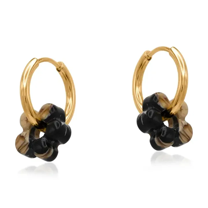 Big Metal Sophia Petite Resin Huggies Earrings