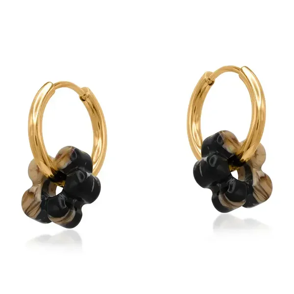 Big Metal Sophia Petite Resin Huggies Earrings