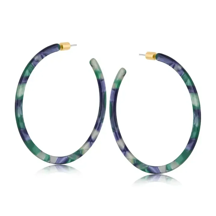 Big Metal Marina Over Sized Resin Earrings