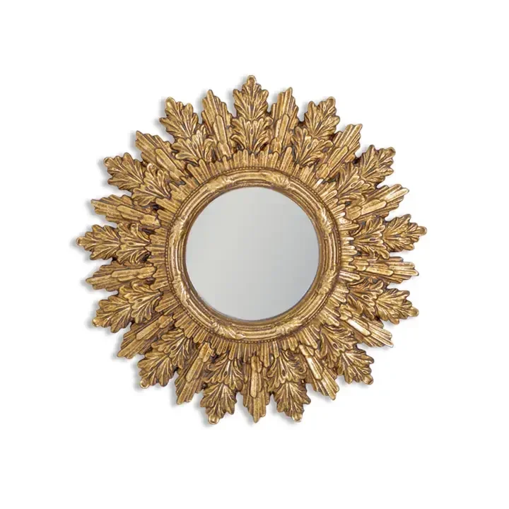 Antiqued Gold Ornate Framed Small Mirror