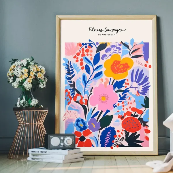 A3 Wild Flowers of Amsterdam Abstract Painting Print