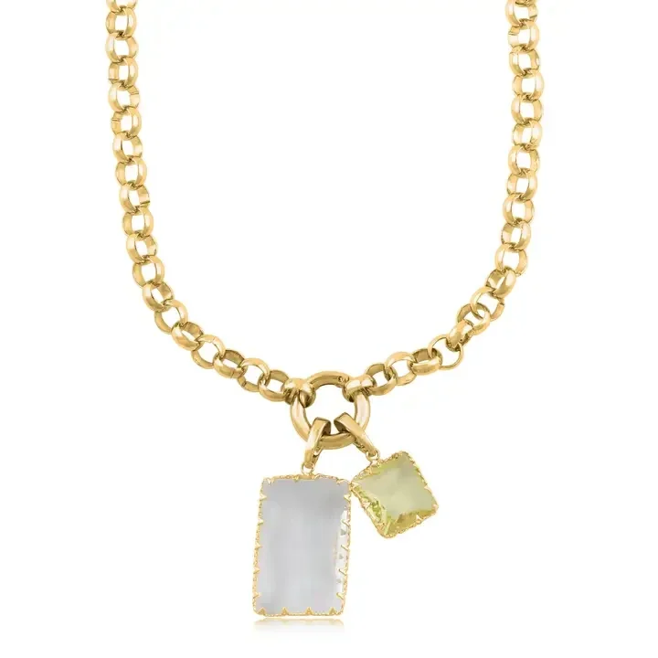 Big Metal Cosette Alure 2 Baguette Belcher Chain Necklace