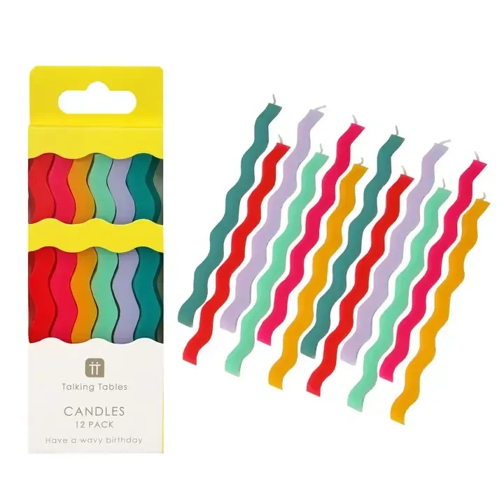 Wavy Tall Birthday Candle - 12 Pack