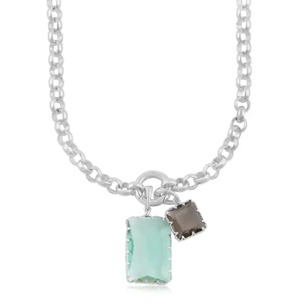 Big Metal Cosette Alure 2 Baguette Plated Brass Belcher Chain Necklace