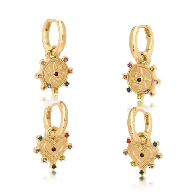 Big Metal Carmen Floral Shape Metal Earrings