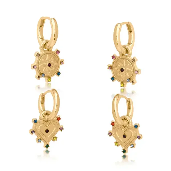 Big Metal Carmen Floral Shape Metal Earrings