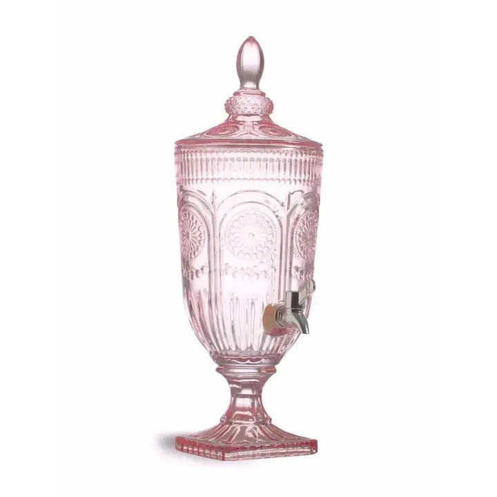 Patterned Glass 3-Litre Drinks Server Pink