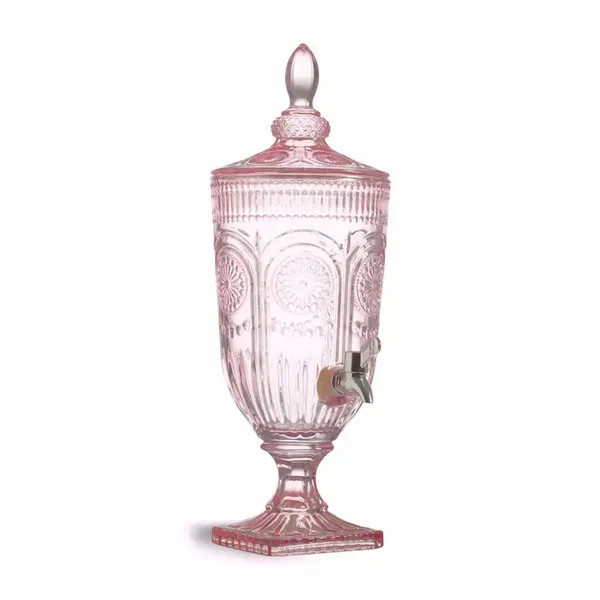 Patterned Glass 3-Litre Drinks Server Pink