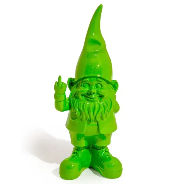 Small Bright Green "Naughty Gnome" Figure