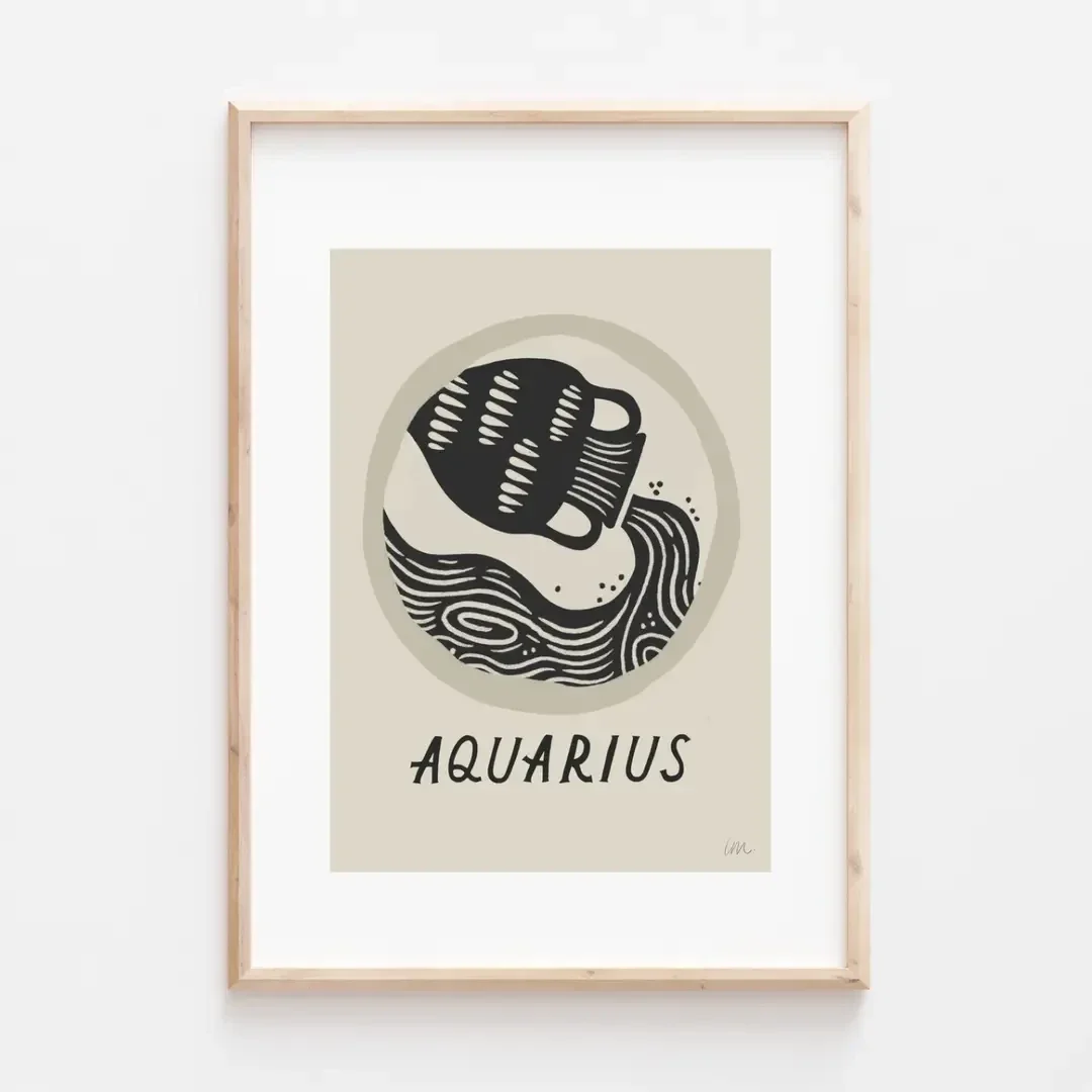 Lauren Marina Horoscope Print - Aquarius