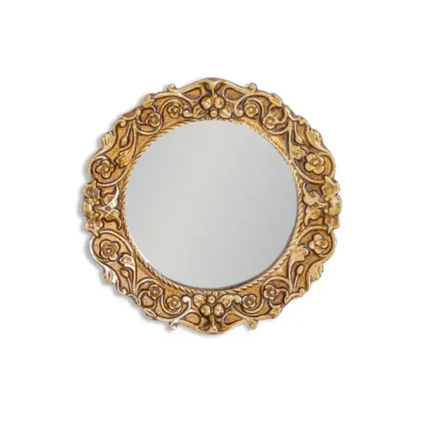 Antiqued Gold Framed Ornate Small Mirror
