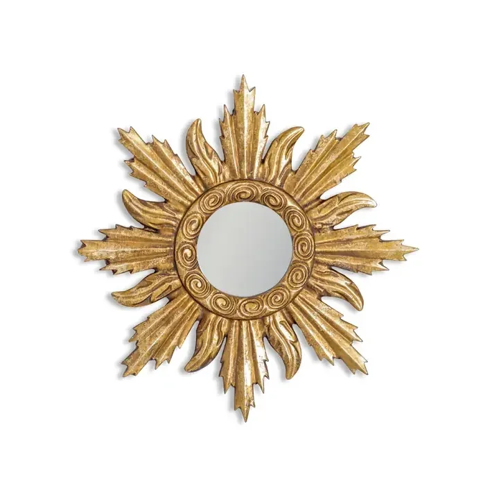 Small Antiqued Gold Ornate Framed Mirror