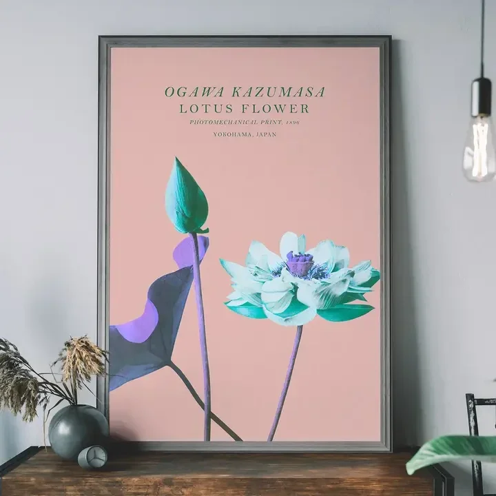A3 Lotus Flower Inverted Ogawa Kazumasa Flowers Print