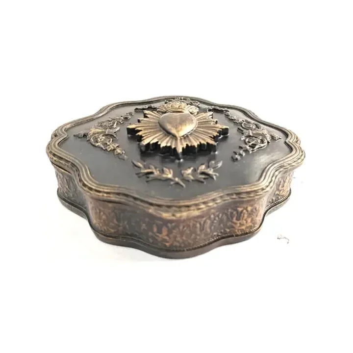 Antique Black "Sacred Heart" Storage / Trinket Box