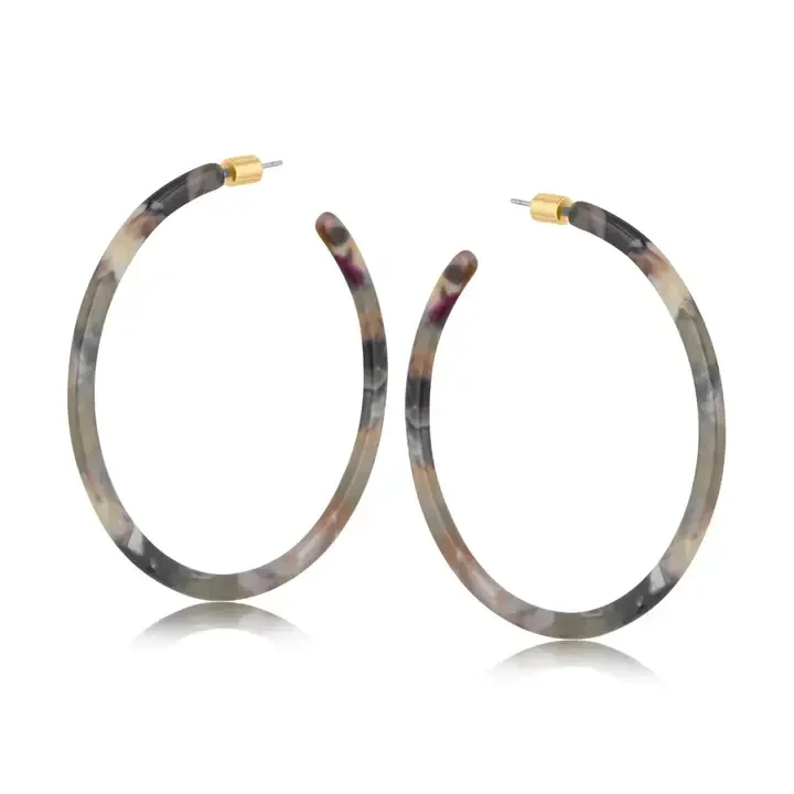 Big Metal Marina Over Sized Resin Earrings