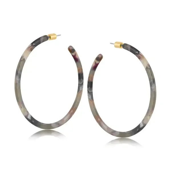 Big Metal Marina Over Sized Resin Earrings