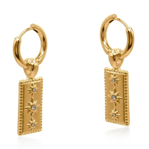 Big Metal Sirens Charms Huggie Earrings