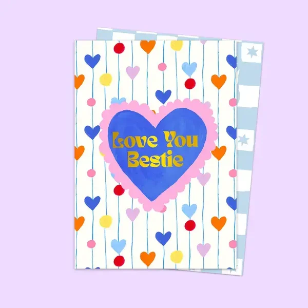 Eleanor Bowmer Heart Strings Love You Bestie Card