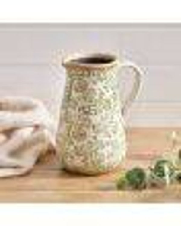 Large Stoneware Toile De Jouy Decorative Jug