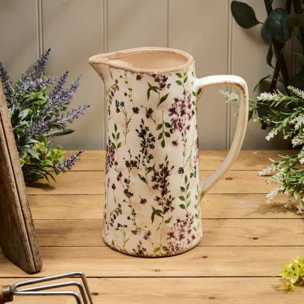 Distressed Floral Jug