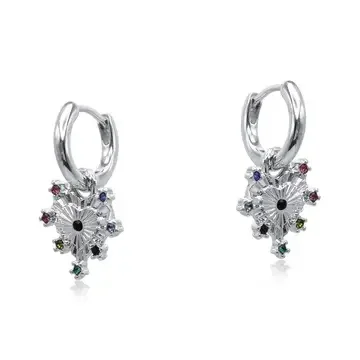 Big Metal Sirens Heart Huggie Earrings - SILVER