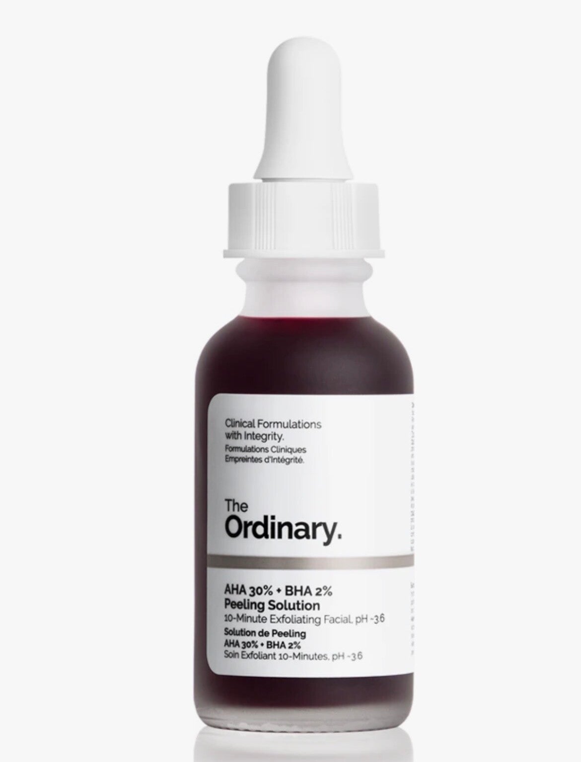 The Ordinary AHA 30% + BHA 2% Peeling Solution — solution effet exfoliant