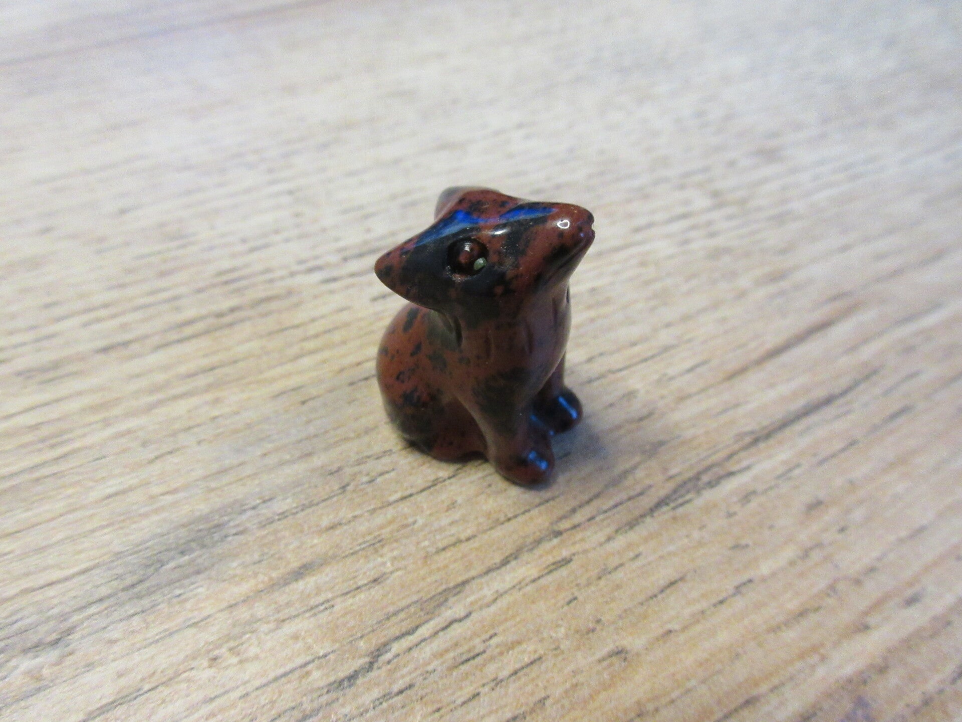 Wolf klein Mahonie obsidiaan (#1032)