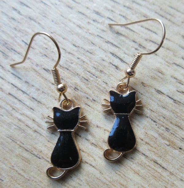 Oorbellen kat goudkleurig 10