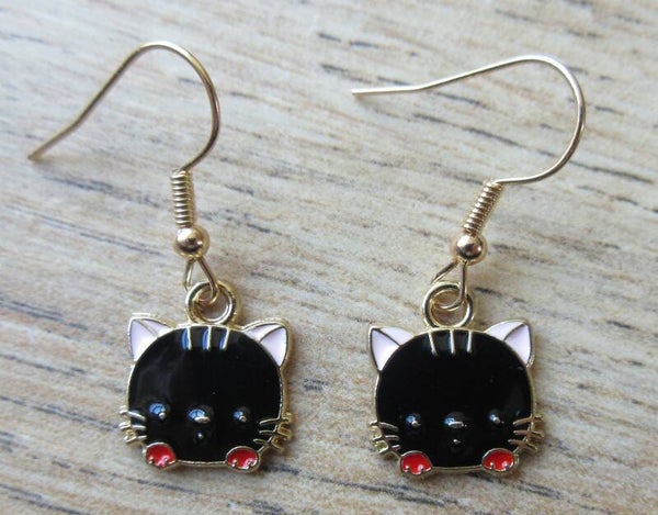 Oorbellen kat goudkleurig 3