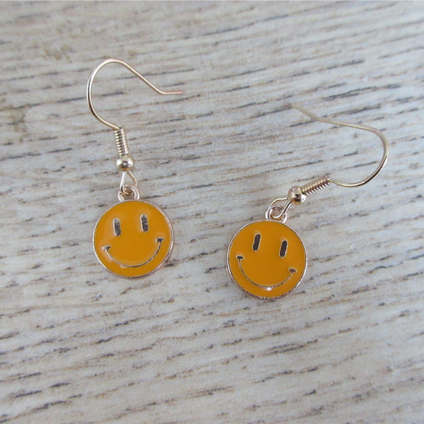 Oorbellen Smiley geel