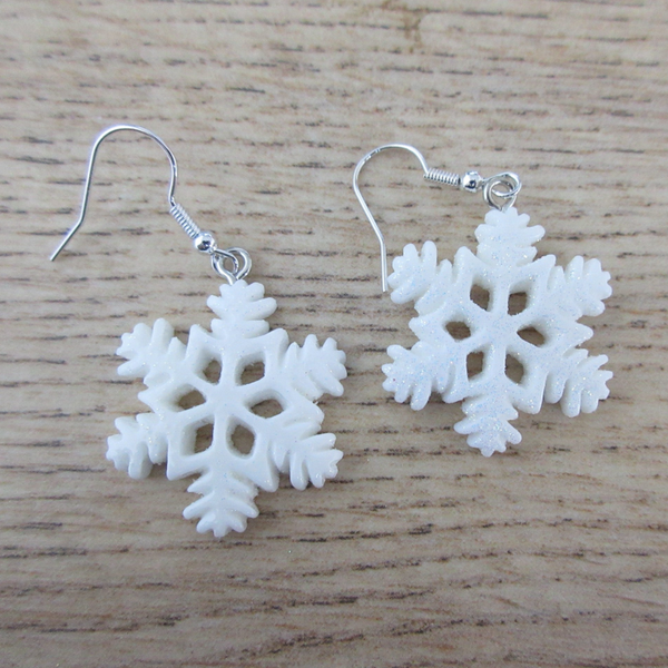 Oorbellen Sneeuwvlok 2 met glitters