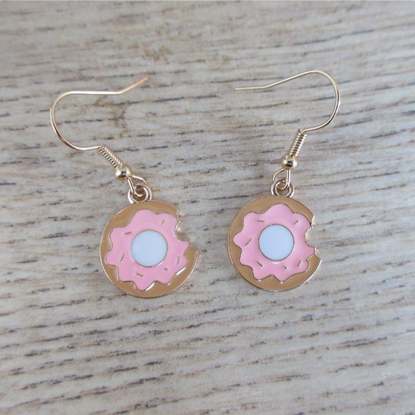 Oorbellen Donut roze