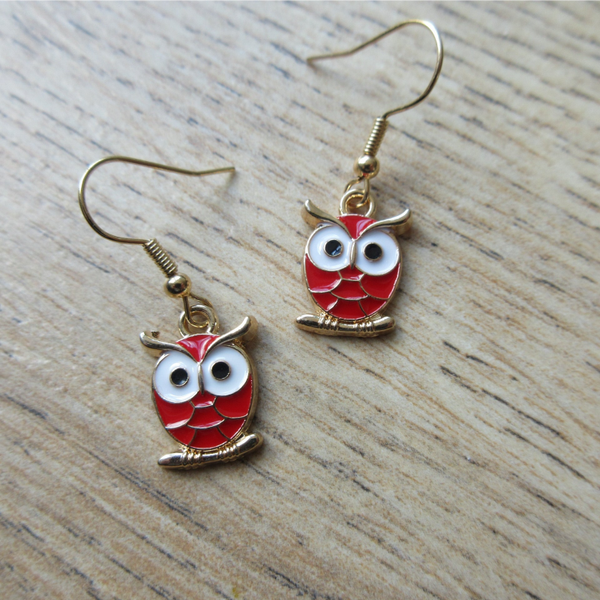 Oorbellen Uiltje Rood