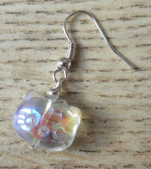 Oorbellen Hello Kitty glas