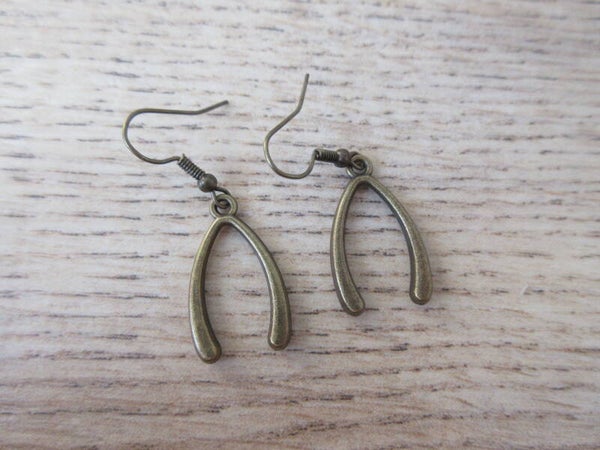 Oorbellen Wishbone Bronskleurig