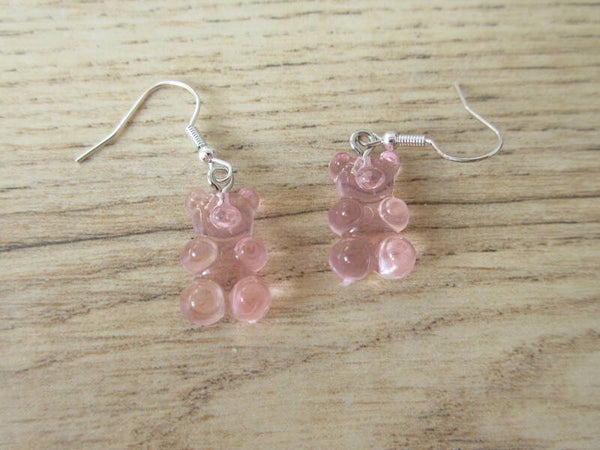 Oorbellen Gummyberen Doorzichtig Roze