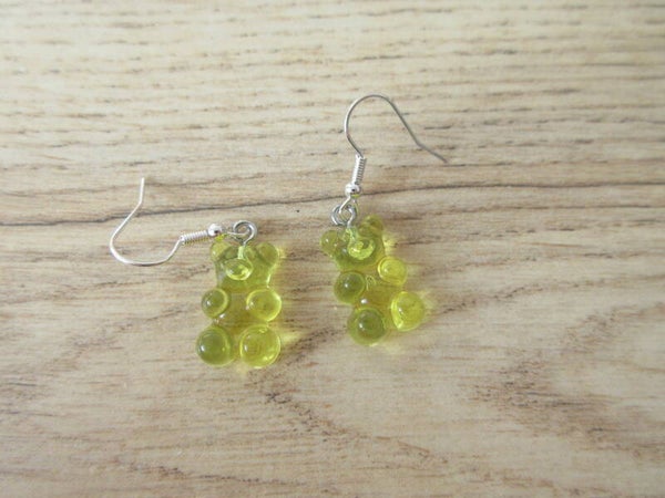 Oorbellen Gummyberen Doorzichtig Geel