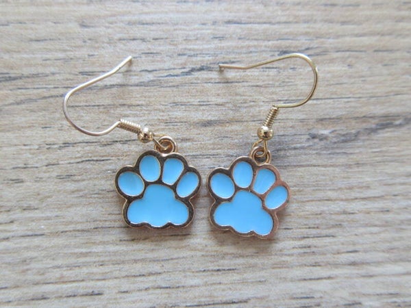 Oorbellen Pootafdruk Licht Blauw