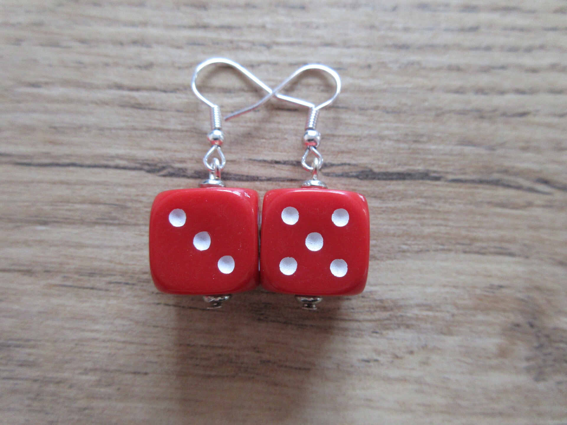 Oorbellen Dobbelstenen Rood